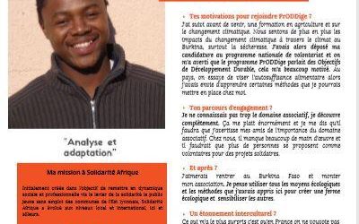 Portrait de Thomas, 24 ans, burkinabé, volontaires du programme PrODDige